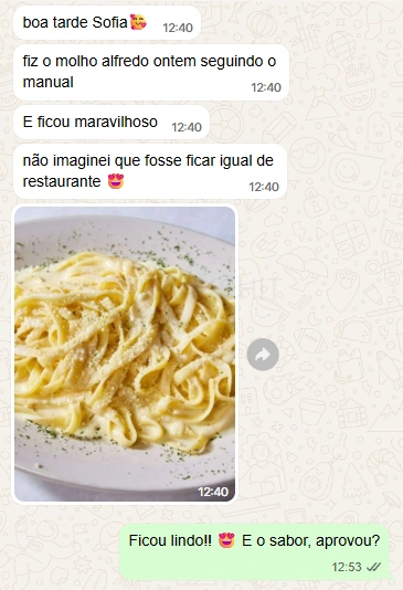 Depoimento de aluna 1 sobre o Manual de Molhos Artesanais